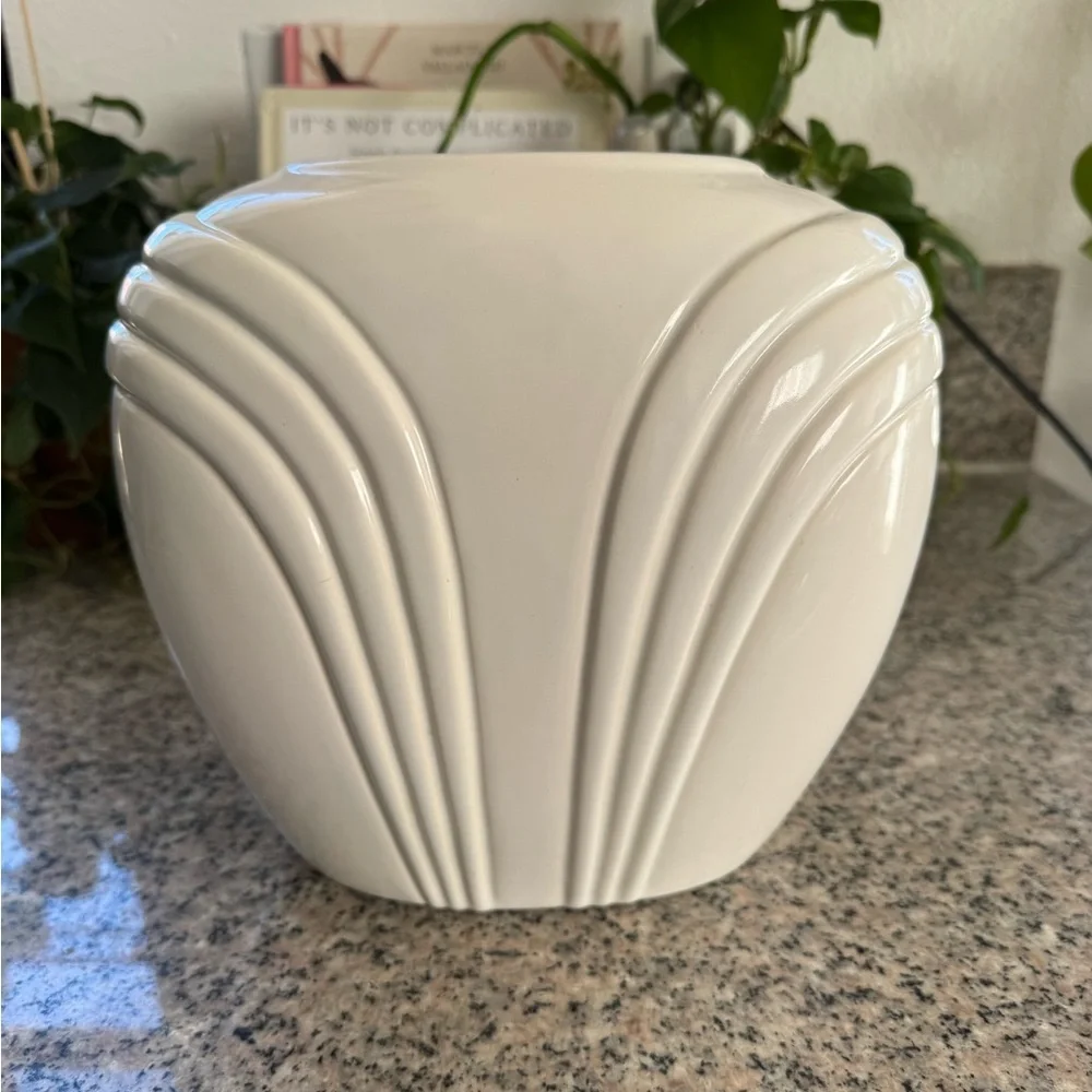 Vintage 80’s Art Deco Ceramic Vase Art Nouveau - Picture 5 of 8